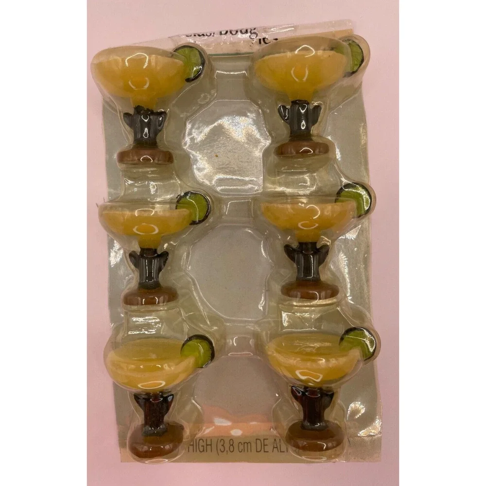 Vintage 2002 Wilton Margarita Glasses Candles Cake Toppers Celebration/Party